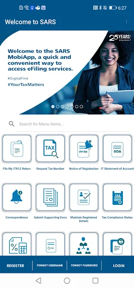 SARS Mobi App screenshot 1