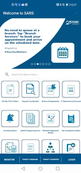 SARS Mobi App screenshot 3