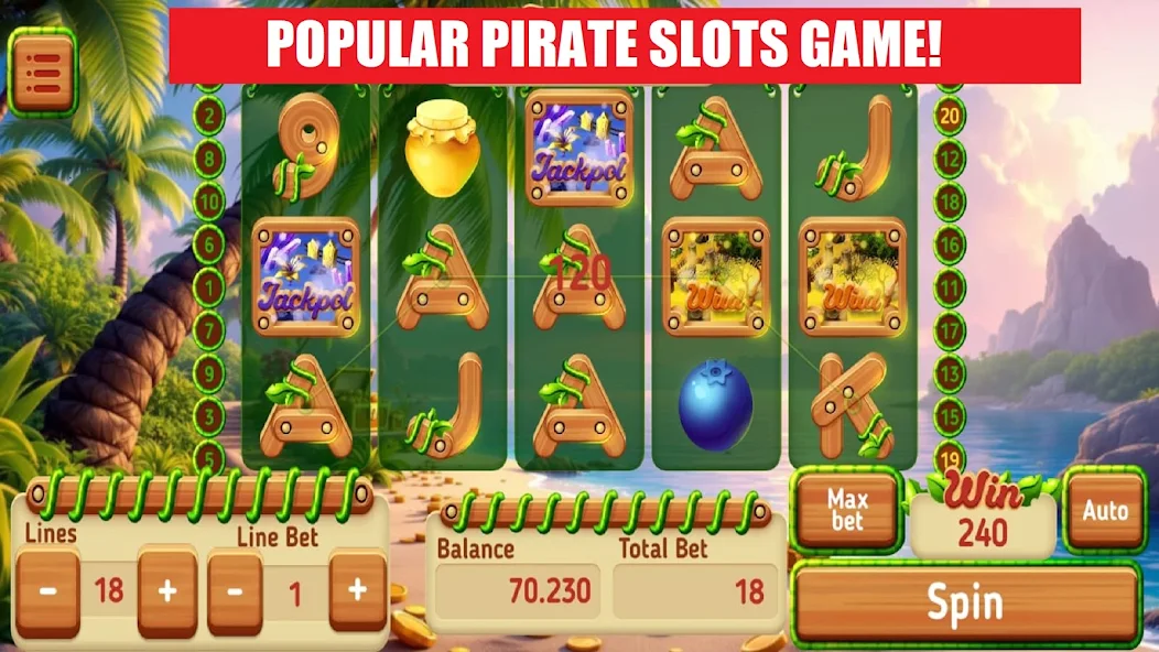 Pirate Slots: Treasure Quest screenshot 2