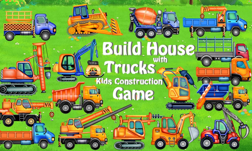 Build House with Trucks - Kids Construction Game