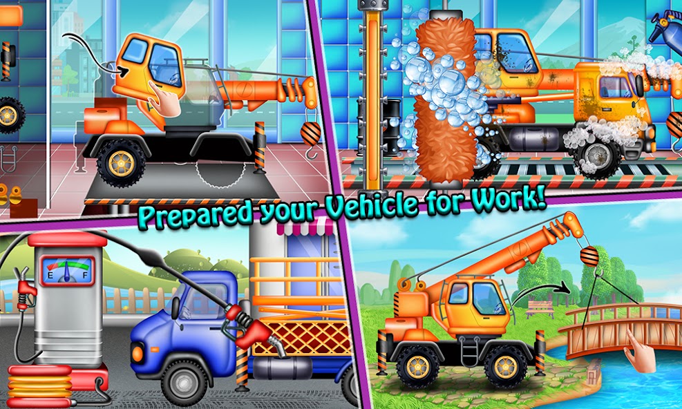 Build House with Trucks - Kids Construction Game screenshot 2