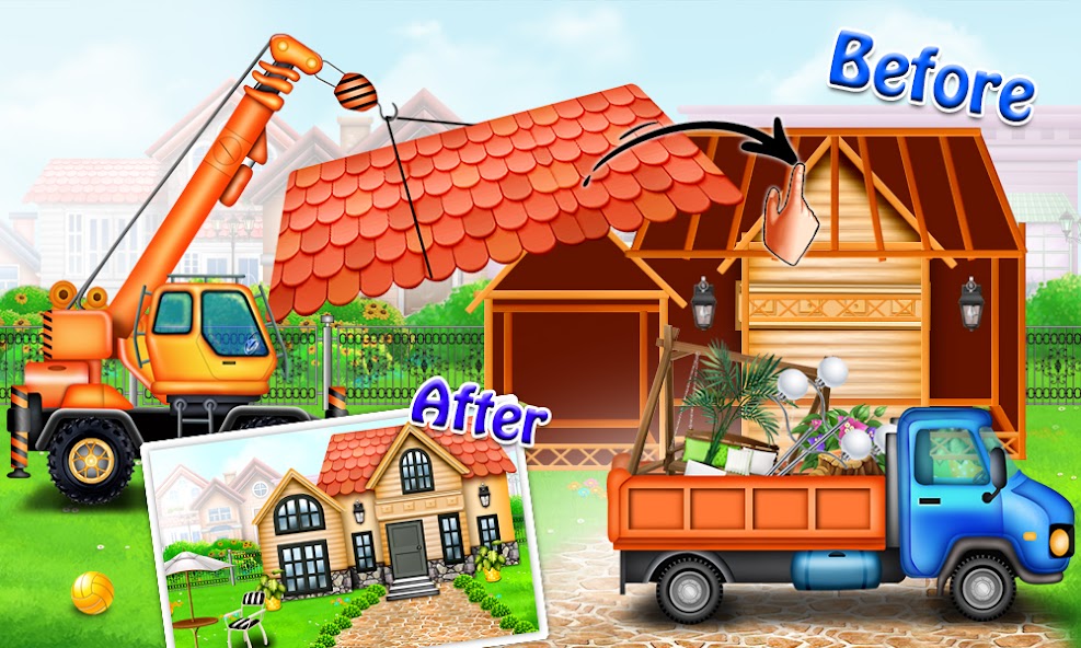 Build House with Trucks - Kids Construction Game screenshot 3