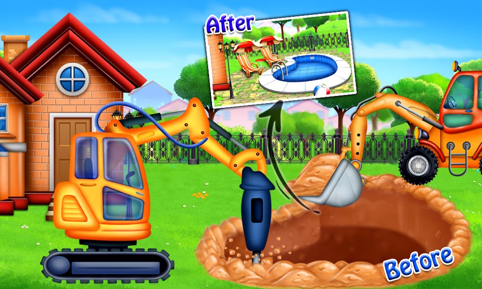 Build House with Trucks - Kids Construction Game screenshot 4