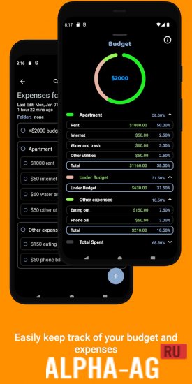 Dark Note: Checklists & Budget screenshot 4