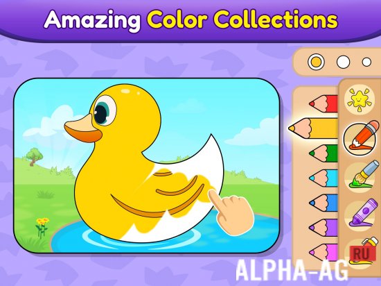 Взломанная Coloring games for kids: 2-5 y screenshot 3