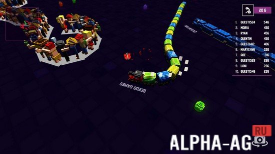 Взломанная Blocky Snakes screenshot 2