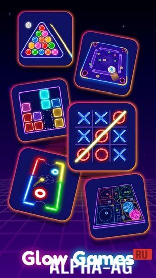 Взломанный Tic Tac Toe Glow: 2 Player XO screenshot 2