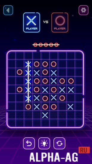 Взломанный Tic Tac Toe Glow: 2 Player XO screenshot 4