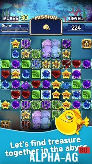 Взломанная Jewel Abyss: Match 3 puzzle screenshot 2