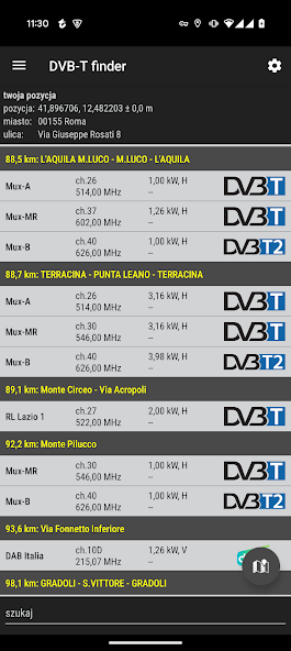 DVB-T finder screenshot 1