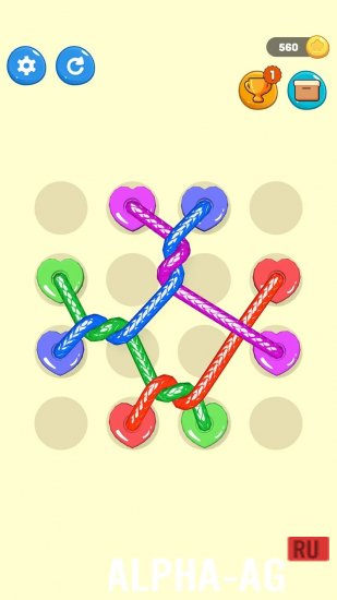 Витая верёвка игра распутывать screenshot 2