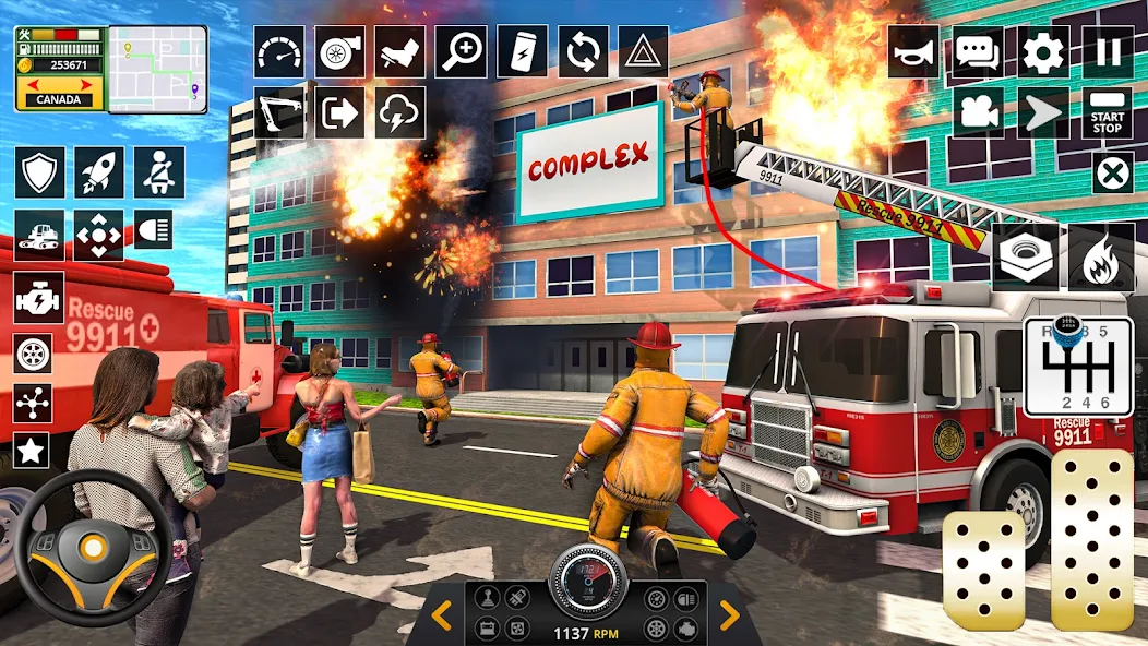 Firefighter Rescue Truck Game