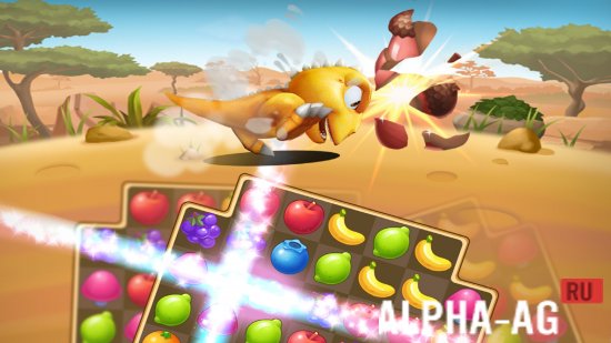 Взломанная GON: Fruits Match3 Puzzle screenshot 4