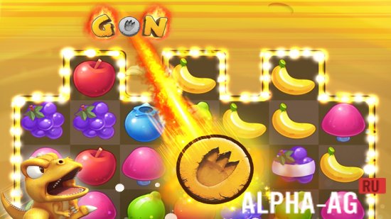 Взломанная GON: Fruits Match3 Puzzle screenshot 5