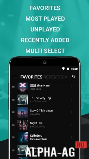 Взломанная BlackPlayer Music Player screenshot 2