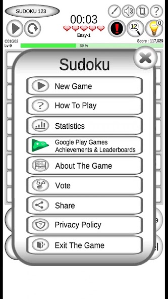 Sudoku screenshot 1