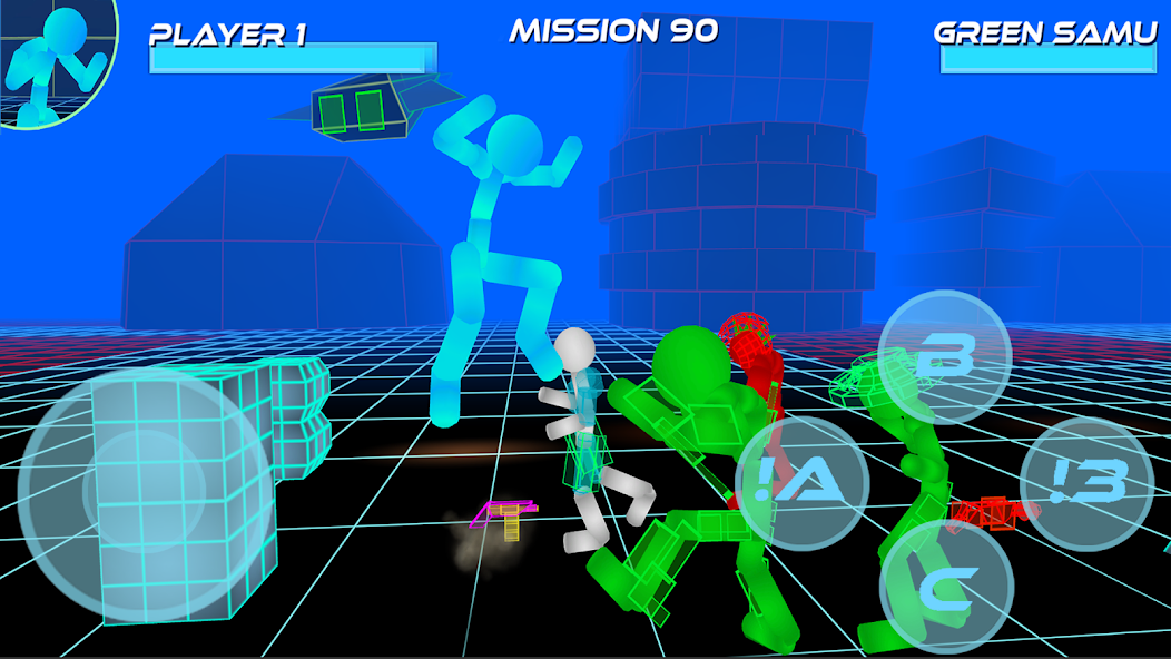 Stickman Neon Warriors: Street Fighting screenshot 1