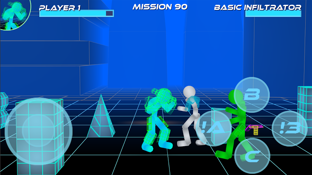 Stickman Neon Warriors: Street Fighting screenshot 2