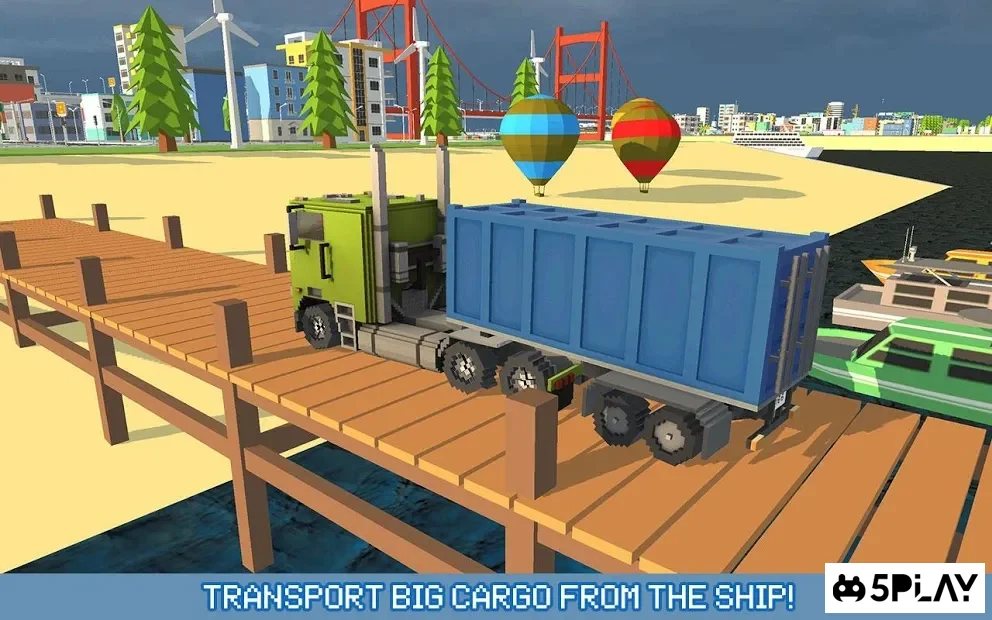 Blocky Truck Driver: City Transport