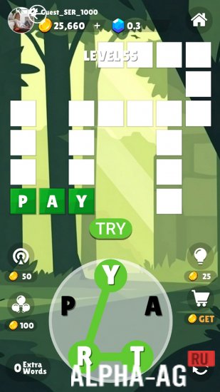 Взломанная WordCrush screenshot 2
