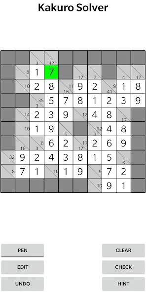 Kakuro Solver