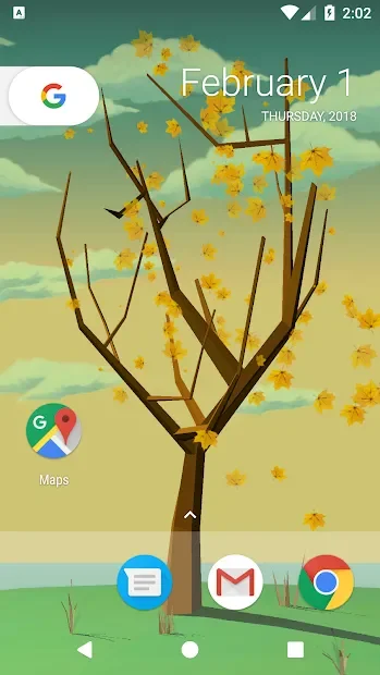 Tree With Falling Leaves Live Wallpaper
