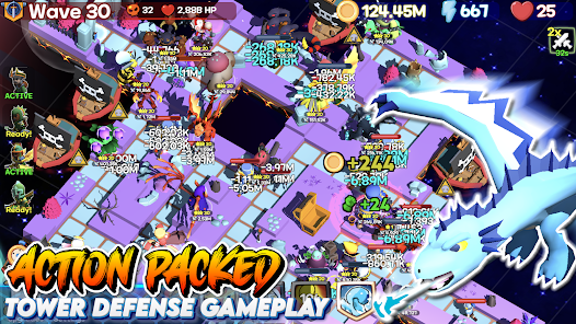Game Visuals from Monster Tiles TD: Tower Wars