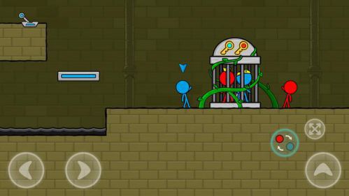 Red and Blue Stickman Animation Parkour Puzzle Game