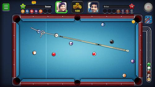 8 Ball Pool mod with extended aiming line