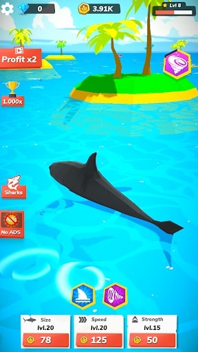 Idle Shark World MOD version