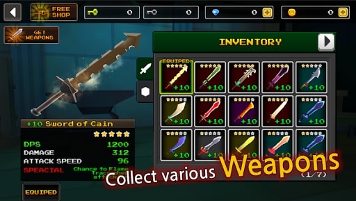 Enjoy Pixel Blade M VIP MOD Free Shopping.