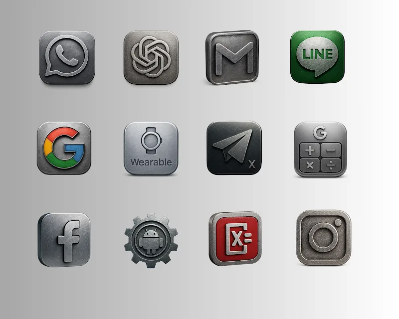 Brushed Metallic Icon Pack screenshot 1