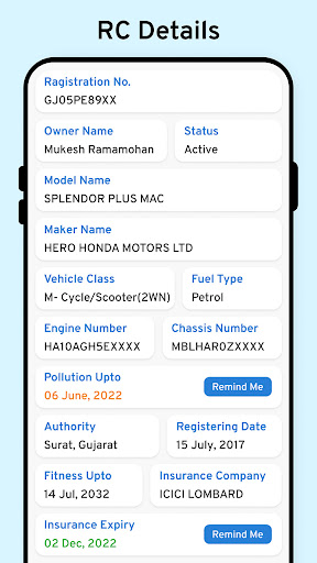 RTO Vehicle Information screenshot 2