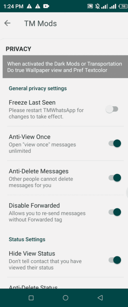 Screenshot 2: TMWhatsApp - Demonstrating a key feature within the application.
