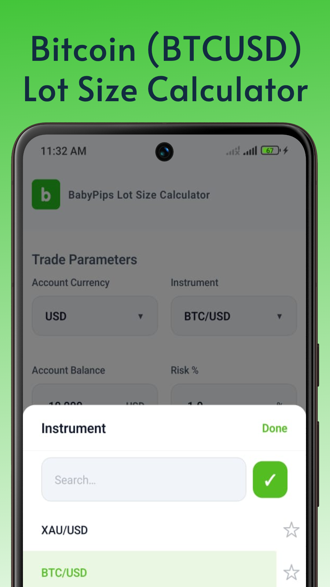 Babypips Lot Size Calculator screenshot 3