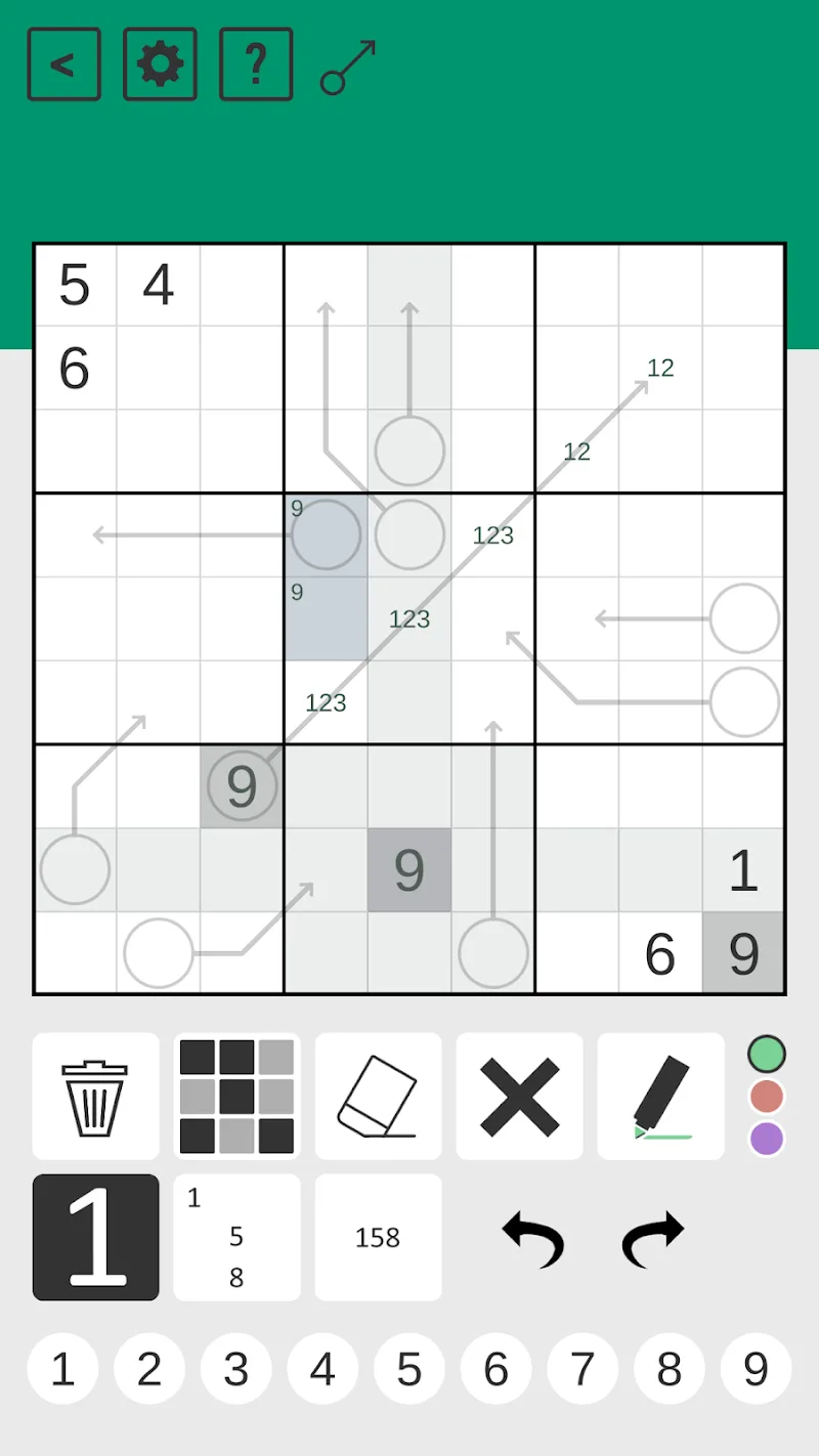 Arrow Sudoku screenshot 3