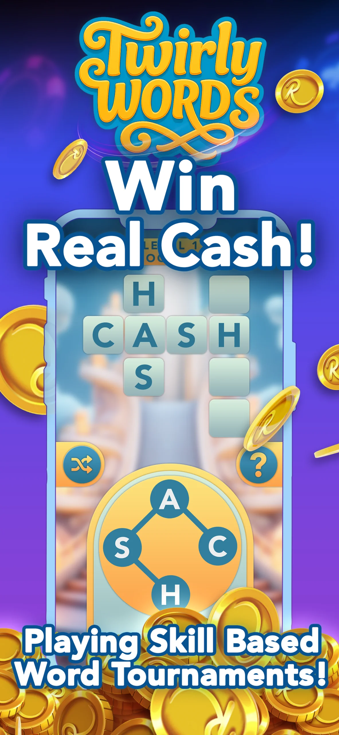 Twirly Words: Win Real Cash screenshot 1