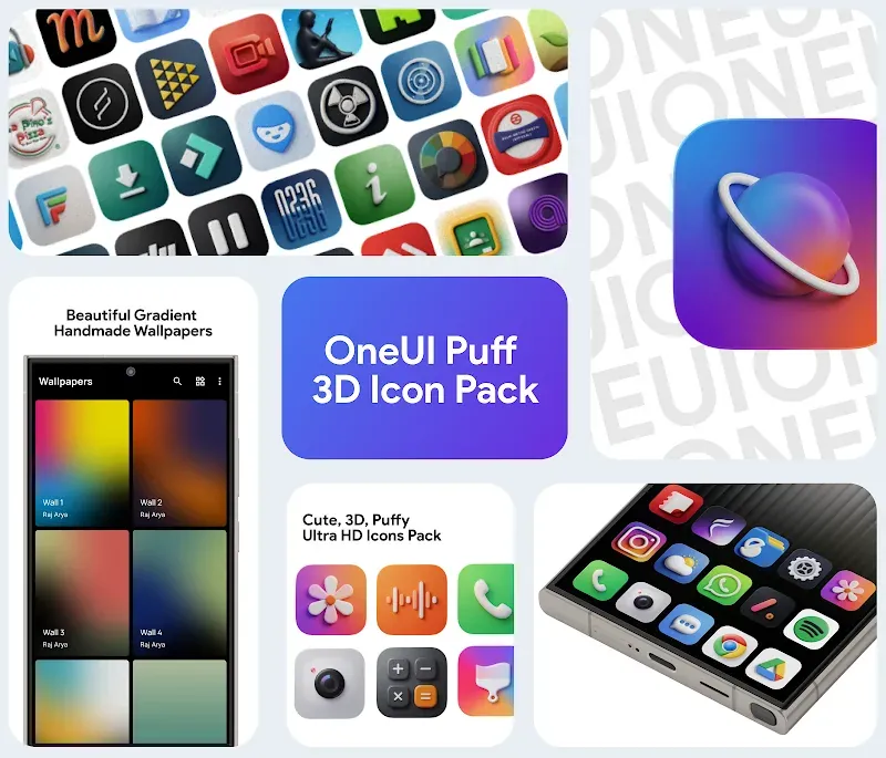 OneUi Puff 3D Icon Pack screenshot 2