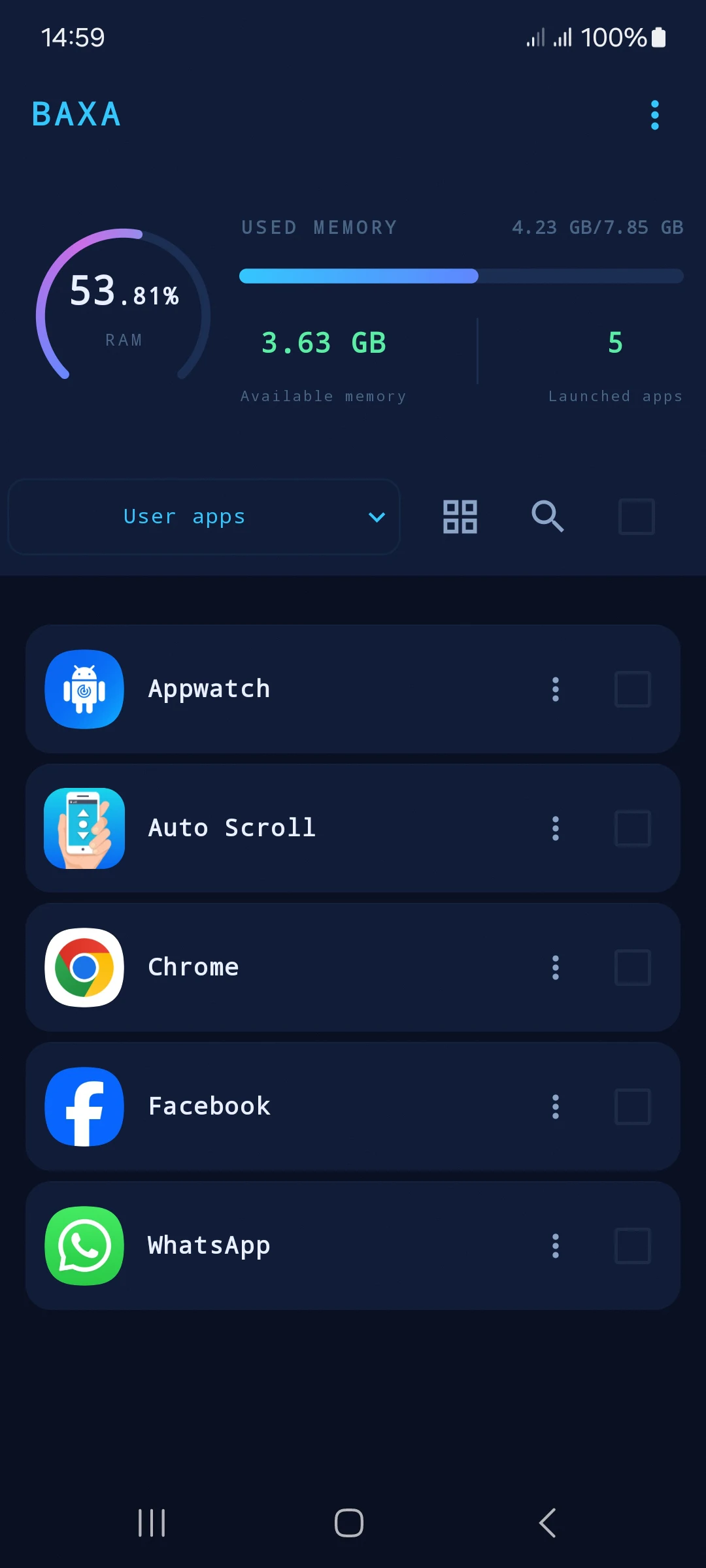 Baxa: Close apps - Ram Battery screenshot 1