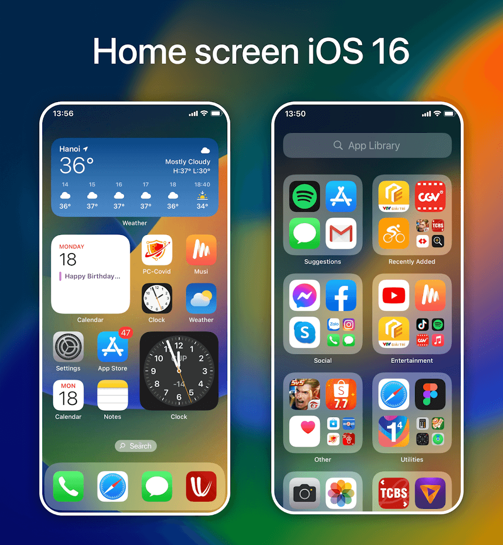 iLauncher home screen customization options