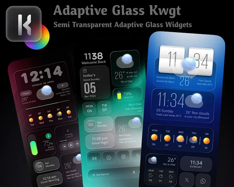 Adaptive Glass KWGT screenshot 2