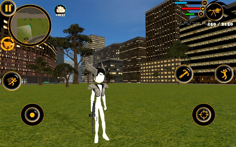 Real Stickman Crime screenshot 4. The hero uses a stealth ability to disappear.