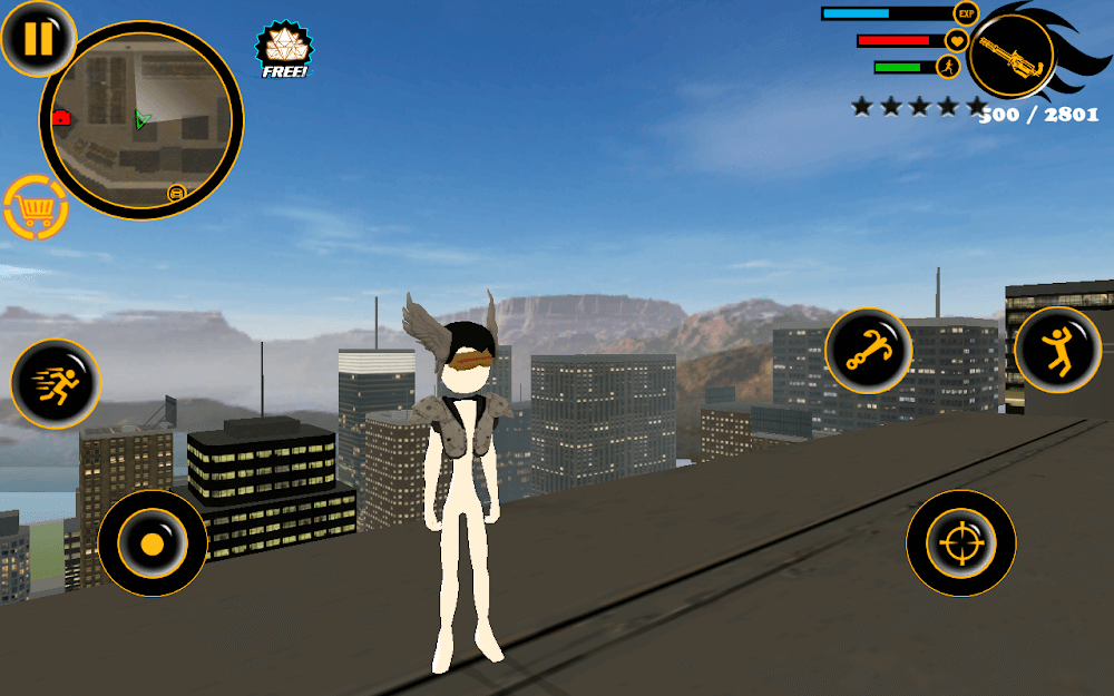Real Stickman Crime screenshot 5. An overview of the city environment.