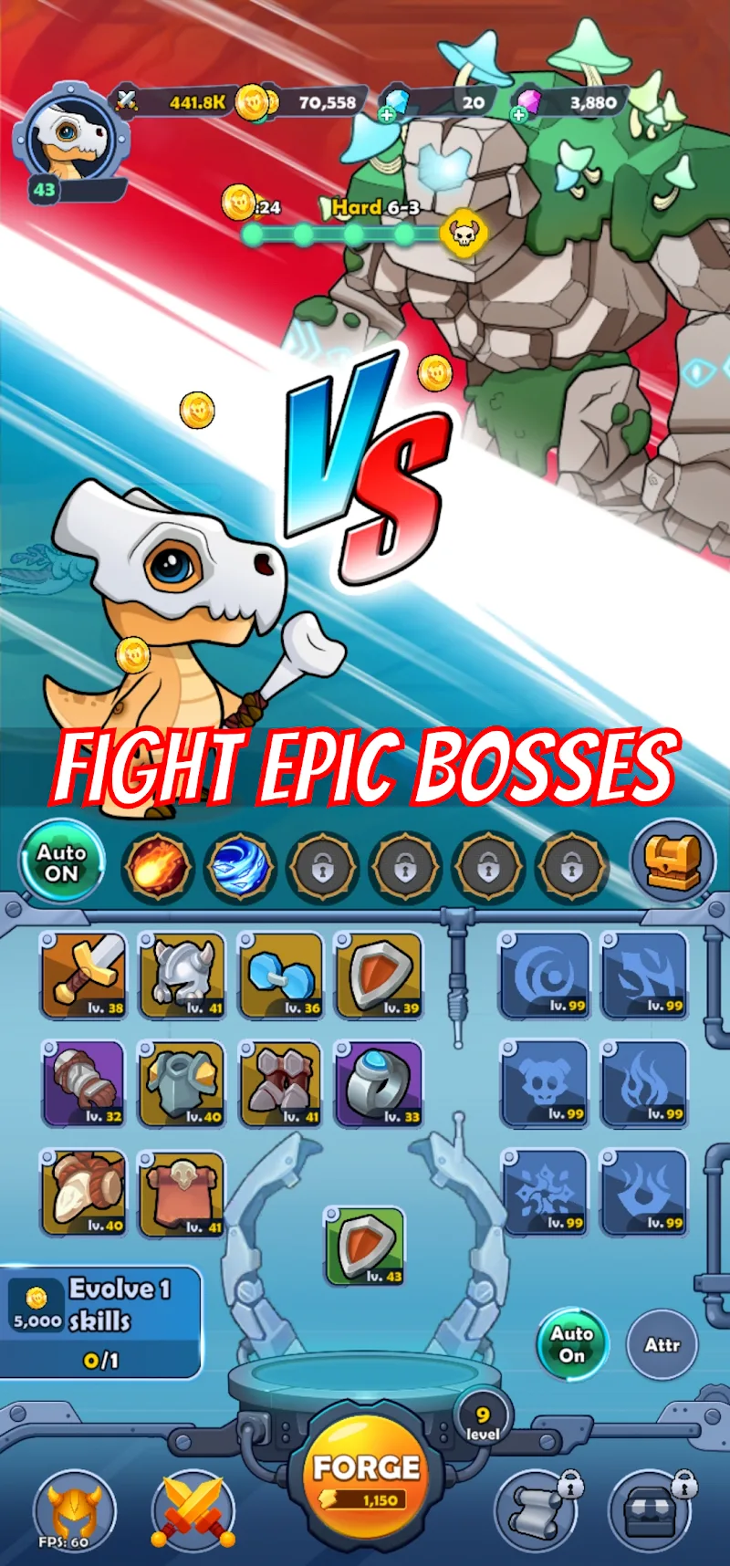 Primal Legacy screenshot showcasing a strategic battle against multiple enemies.