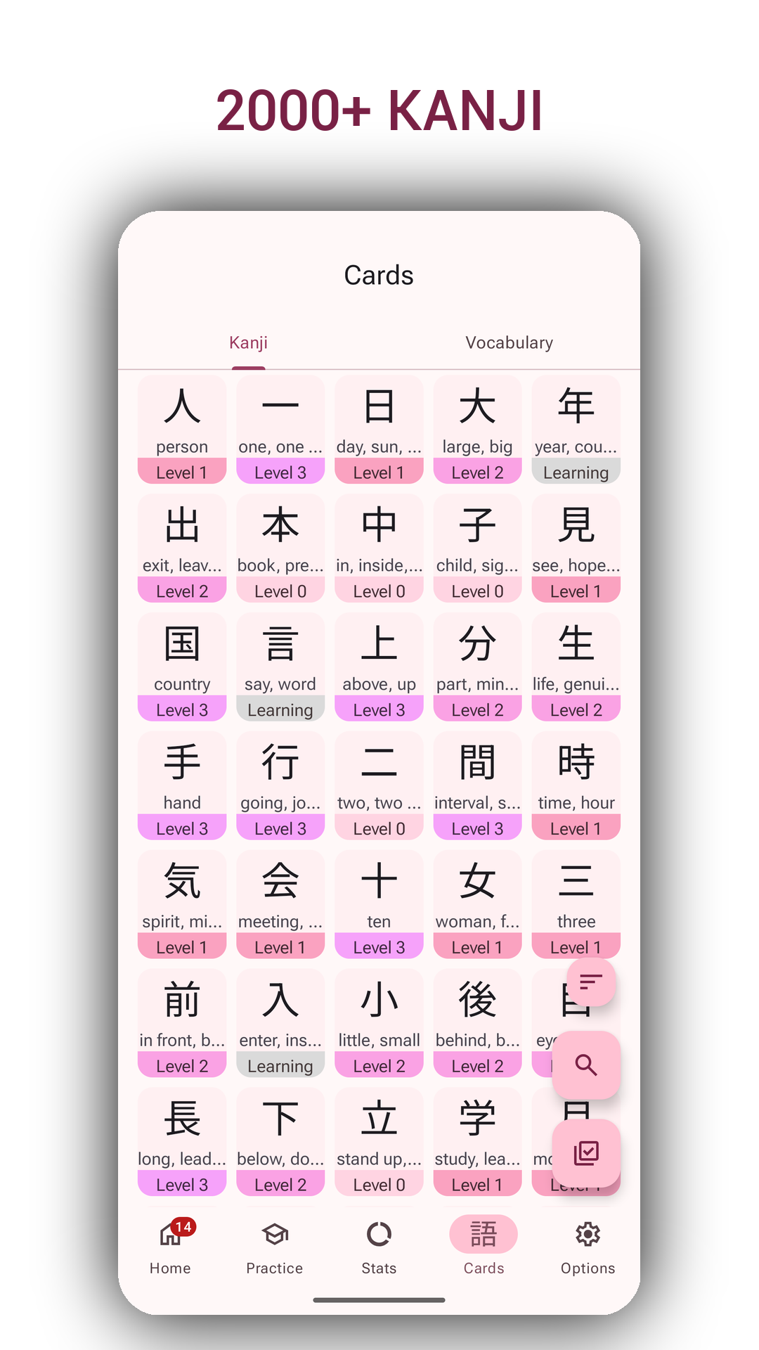 Japanese Writing Kanji Blossom screenshot 1