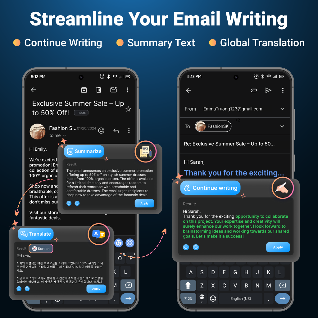 AI Keyboard: Writer, Grammar screenshot 3