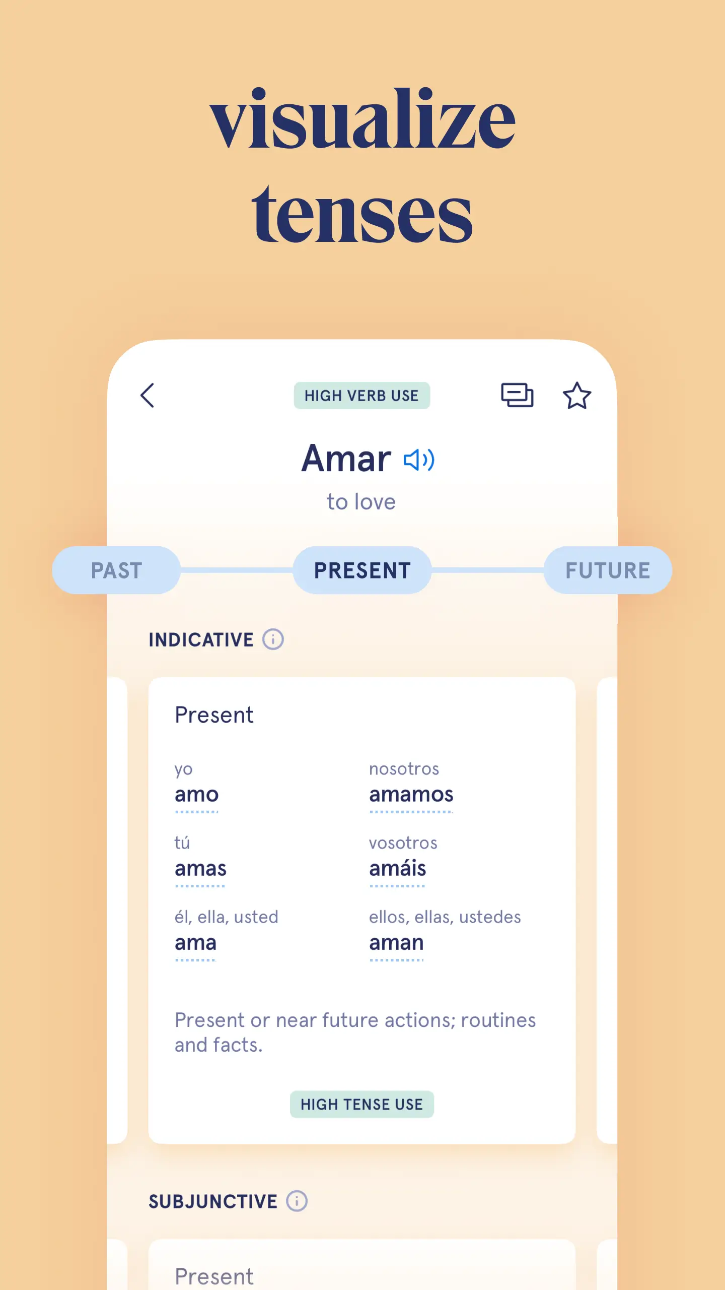 Visual Verbs: Spanish Verb App screenshot 2
