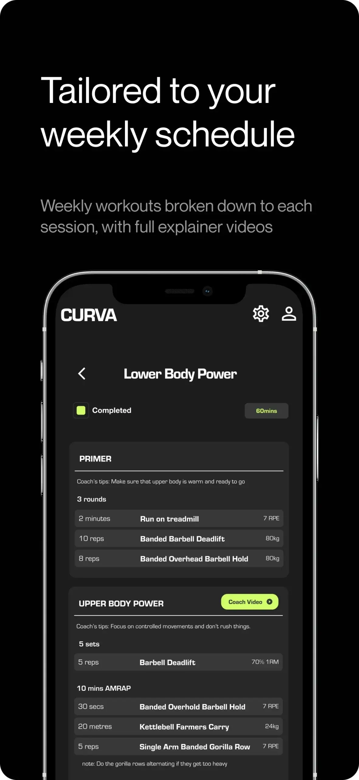 CURVA: Gym Plans & Coach screenshot 2