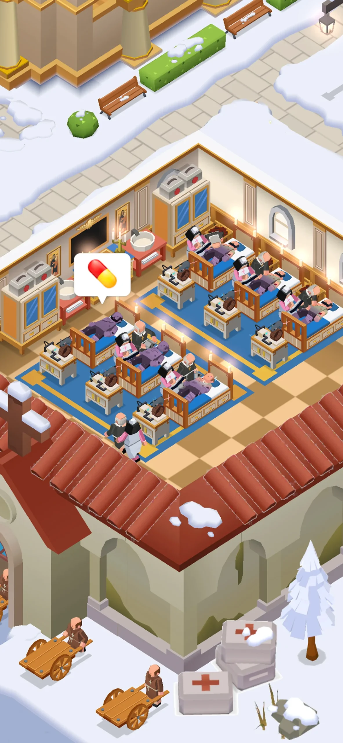 Idle Abbey Tycoon: Help people screenshot 3