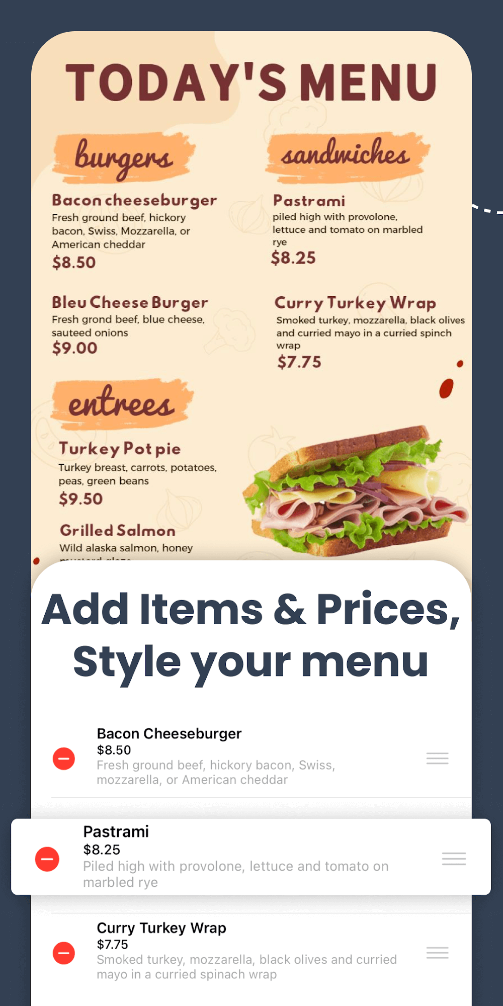 Lisi - Menu Maker screenshot 3